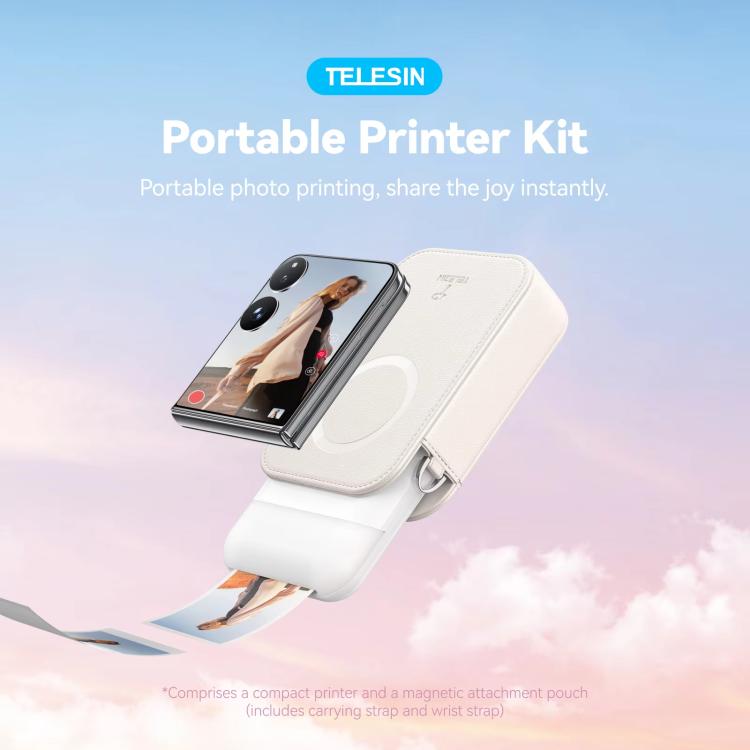 TELESIN Portable Instant Photo Printer With Magnetic Bag & Self-Adhesive Photo Paper For Travel & Memories — view 3