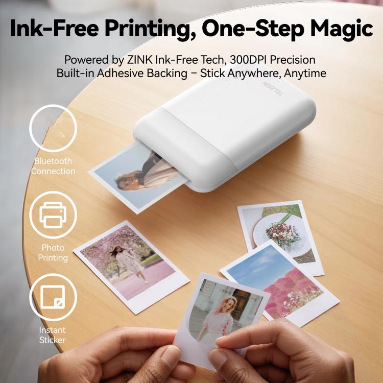 TELESIN Portable Instant Photo Printer With Magnetic Bag & Self-Adhesive Photo Paper For Travel & Memories — view 7