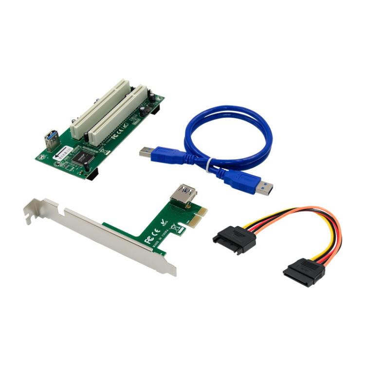 SUNWEIT ST46 PCIe X1 To 2-PCI Card Slot ASM1083 Bridge Card No Drive Plug and Play