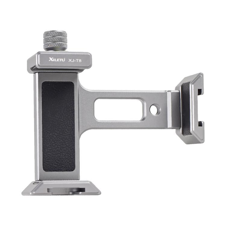 XILETU XJ-T8 Metal Phone Holder Clamp With Cold Shoe 1/4-inch Screw Hole & Arca-Swiss Compatible Base