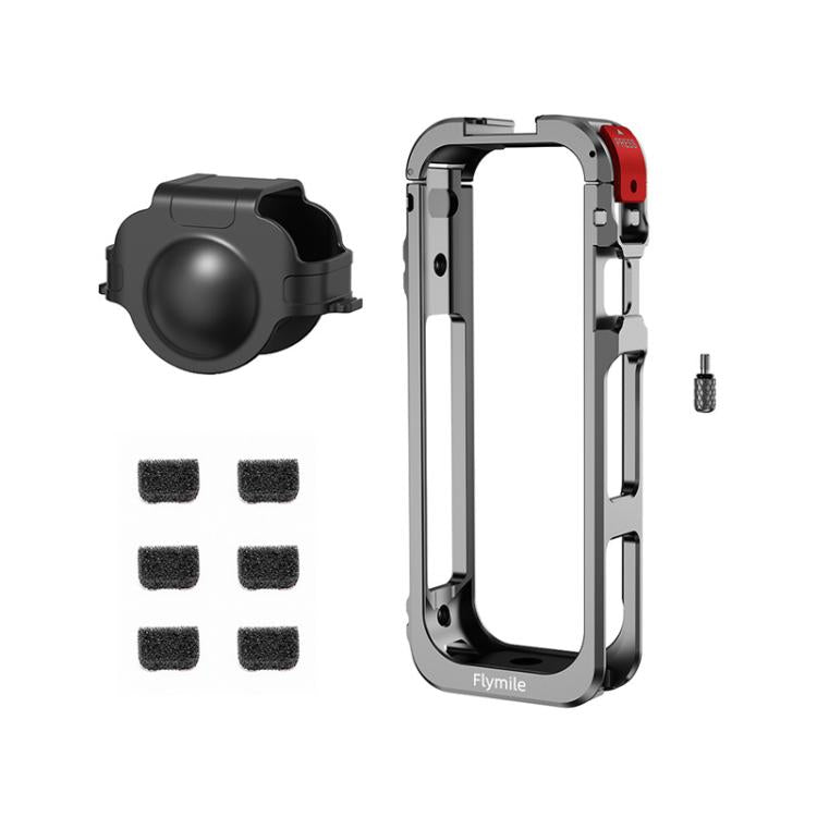 For Insta360 X5 Camera Flymile Metal Frame Lens Cover Set Rabbit Cage Expansion Bracket