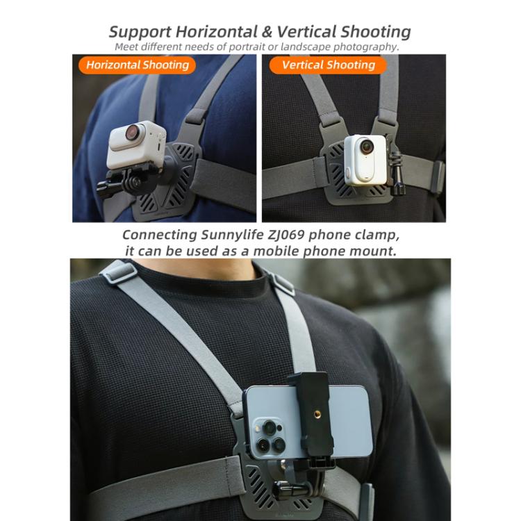 Sunnylife XD742 360 Degree Universal Sports Camera Chest Strap Mount