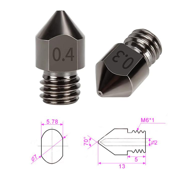 MK8 Hardened Steel Nozzle High-Temperature Resistant 3D Printer Extruder Hotend