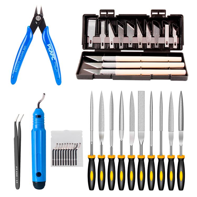 3D Printer Tool Kit Model Cleaning Tools, Carving Knife, File, Edge Trimmer & Polishing Supplies