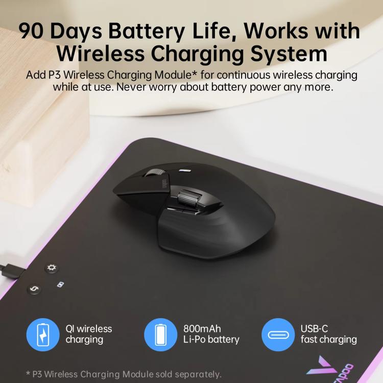 Rapoo Wireless Triple Mode Mice Ergonomic Desktop Laptop Business Office Mouse — view 17