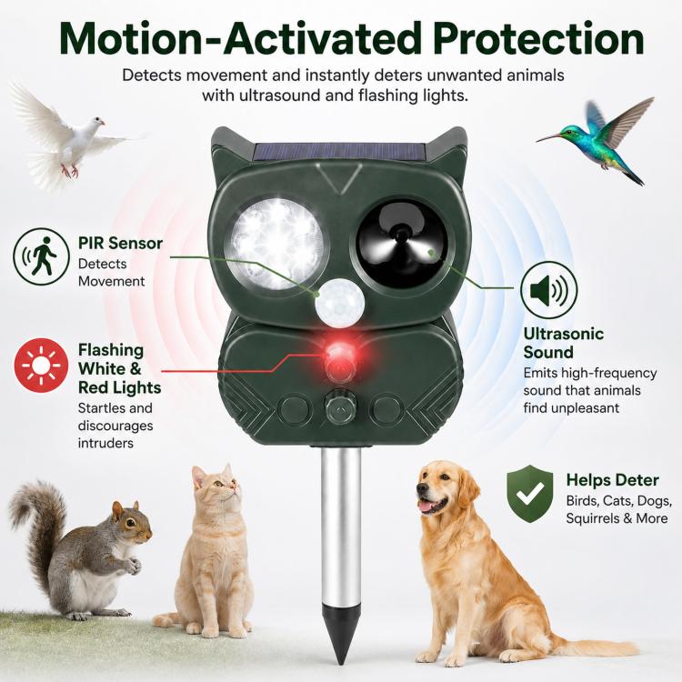 Five-Speed Tuning + Voice-Activated Ultrasonic Solar-Powered Animal Repeller — view 7