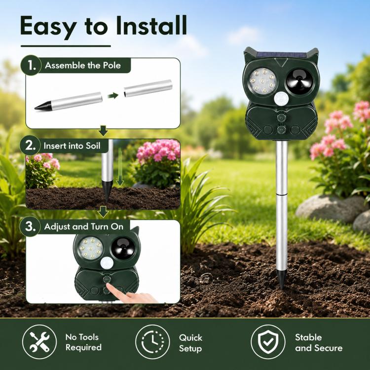 Five-Speed Tuning + Voice-Activated Ultrasonic Solar-Powered Animal Repeller — view 8