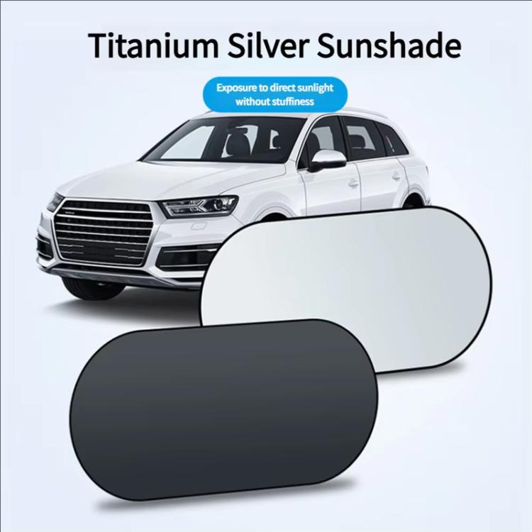 Titanium Silver Car Rear Window Sunshade Heat Insulating Shield with Suction Cup Mounted