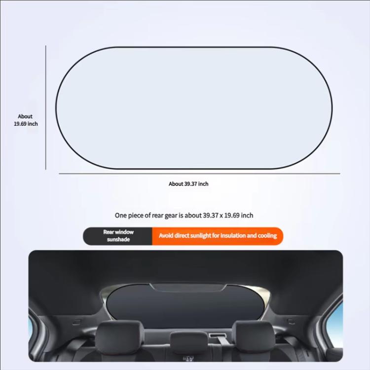 Titanium Silver Car Rear Window Sunshade Heat Insulating Shield with Suction Cup Mounted