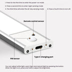 Rechargeable Motion Sensor Light Bar Cabinet Wardrobe Lamp With Remote Control — view 12
