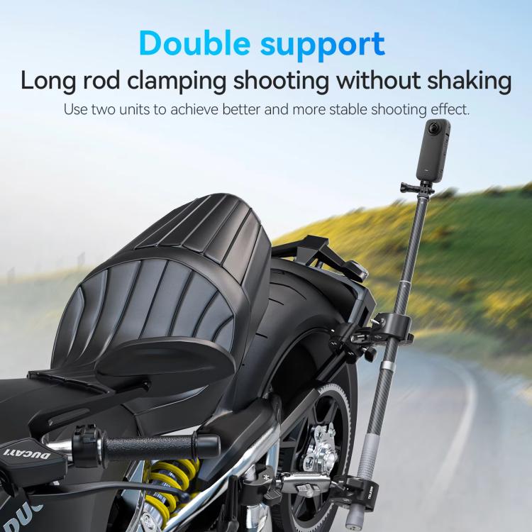 TELESIN Camera Double Clip Crab Clamp 360 Rotating Motorcycle Bicycle Handlebar Mount — view 4