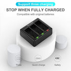 For GoPro HERO13 Black TELESIN 3 Slots Charging Base Action Camera Accessories