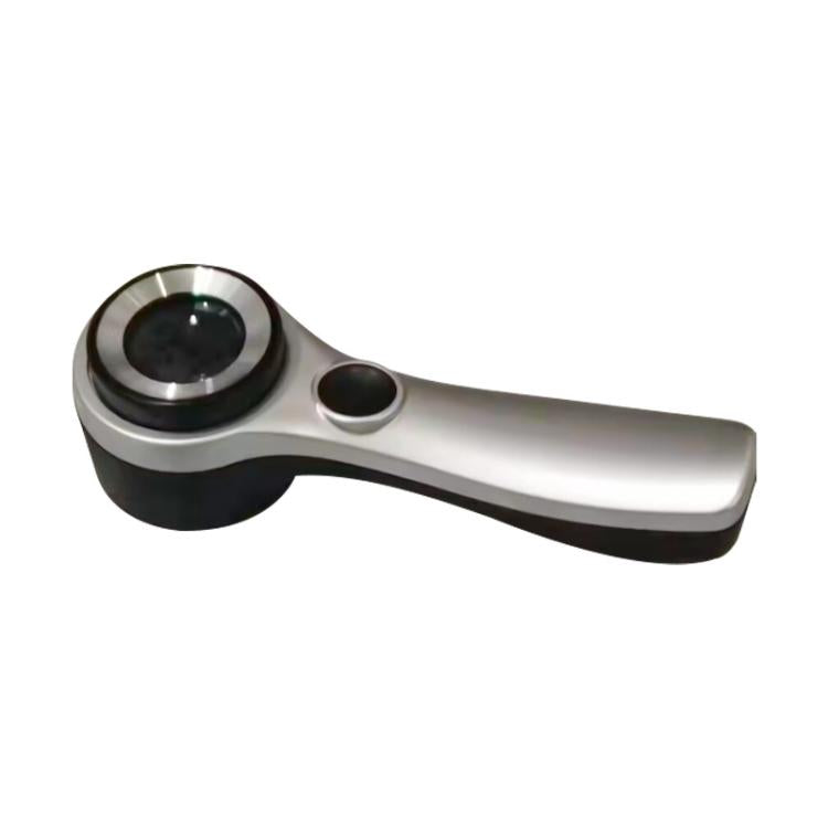 Alloy Handheld 60x USB Charging Touch Switch LED Light Optical Glass Magnifier — Silver