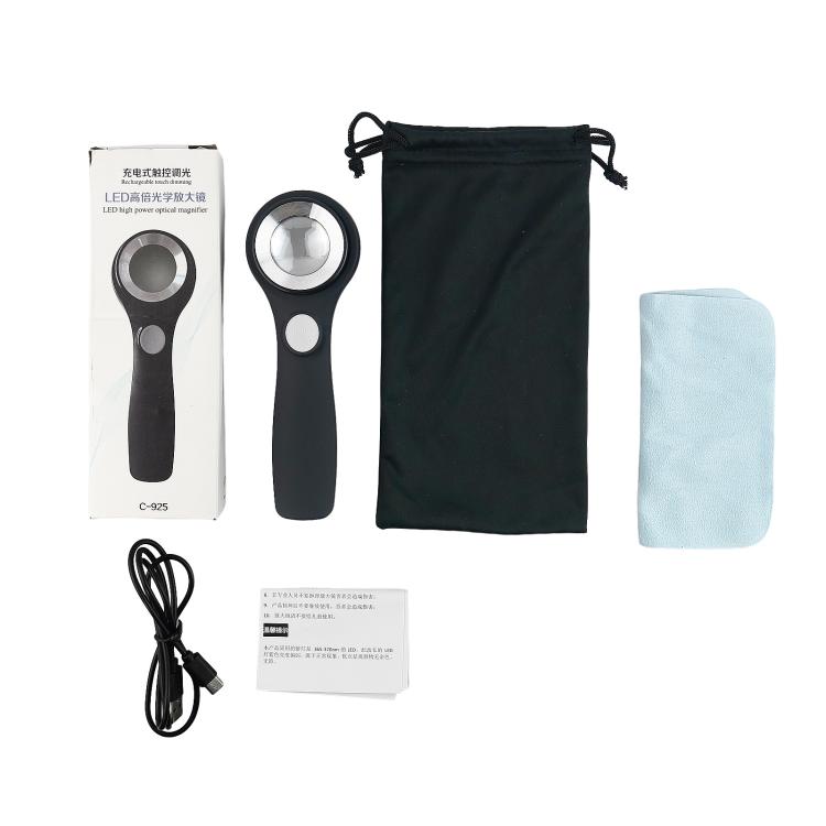 Alloy Handheld 60x USB Charging Touch Switch LED Light Optical Glass Magnifier — view 9