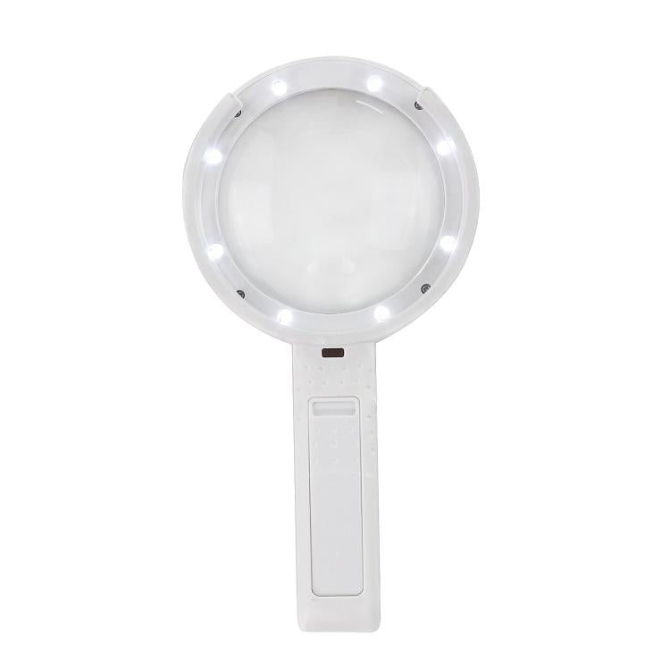 90mm 10X Foldable Handheld Magnifying Glass With 8 LED Lights — view 4