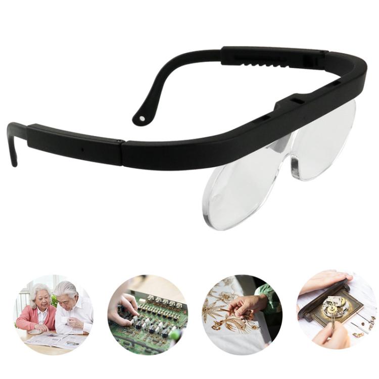 1.5/2.5/3.5X Eyeglass-style Magnifying Glass Head-mounted Magnifying Glass for Carving Repair Work