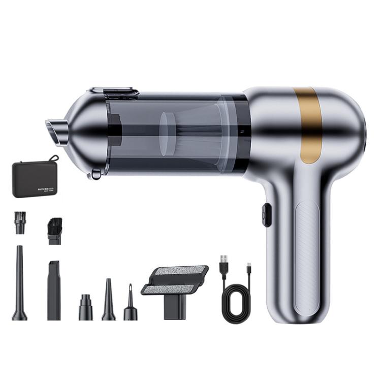 SUITU ST-6665 Pro Car Wireless Vacuum Cleaner High Power Portable Mini Handheld Blower Vacuum Cleaner — Silver Gold