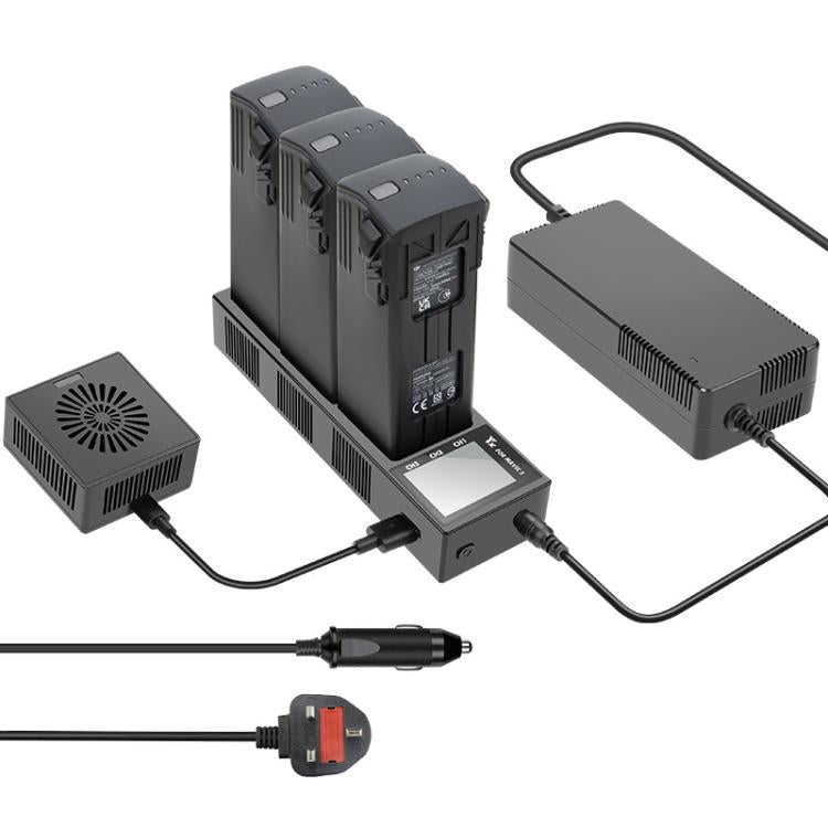 For DJI Mavic 3 Pro / Mavic 3 YX Battery Charger Discharger Hub 3-in-1 Smart Charging Station With Color Screen — EU Plug