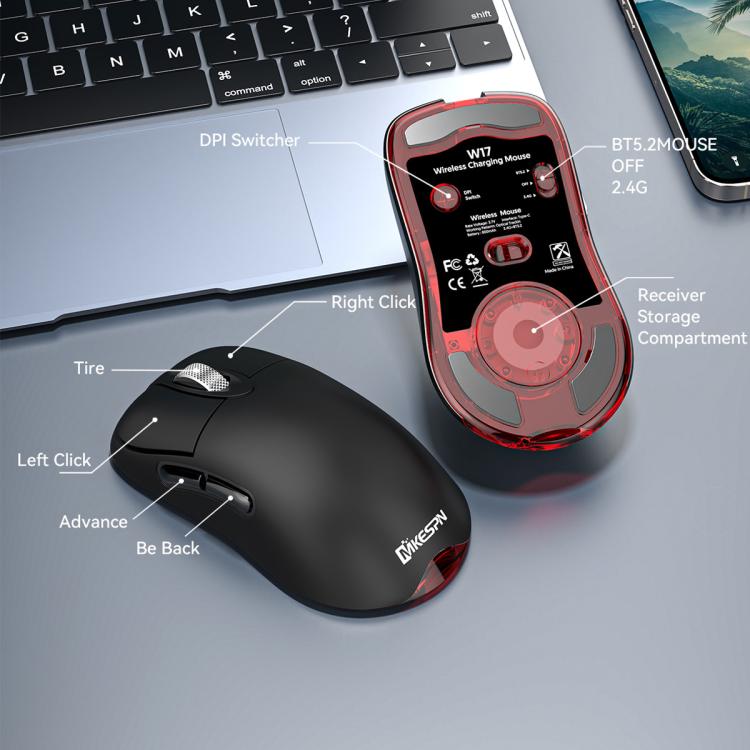Tri-Mode Wireless Gaming Mouse 24000 DPI, 6 RGB Lighting Modes, Rechargeable, Macro Programmable — view 13