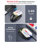 MKESPN Wired + 2.4G Dual Mode Gaming Mouse 10000 DPI Type-C Fast Charging RGB Light, Programmable Macros Mouse — view 6
