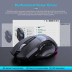 MKESPN W10 Tri-Mode Wireless Gaming Mouse 2400DPI with 9 Programmable Buttons, RGB Lighting, Type-C Rechargeable — view 7