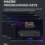 15-Key Wireless Tri-Mode Mechanical Gaming Keyboard Hot-Swappable, RGB Backlit, Macro Programmable