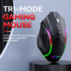 MKESPN W605 Triple-Mode 24000 DPI 12-key Wireless Gaming Mouse Macro Customization — W605