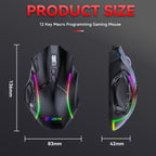 MKESPN W605 Triple-Mode 24000 DPI 12-key Wireless Gaming Mouse Macro Customization — view 10