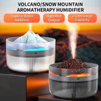 2L Volcanic Essential Oil Diffuser Humidifier Large Capacity Aromatherapy Mist Diffuser Top-Fill Water Tank — Black