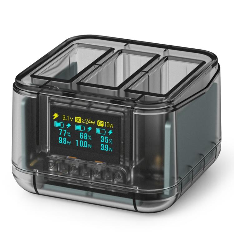 Battery Charger 3-Channel Fast Charging Station With OLED Screen, For Insta360 Ace Pro/Ace Pro 2