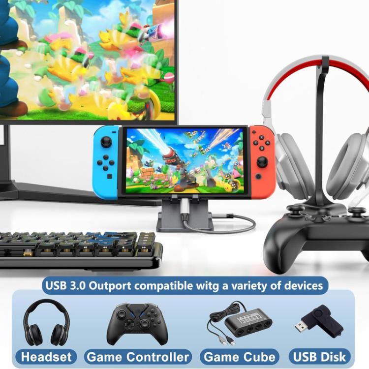 For Nintendo Switch / Switch 2 / Switch OLED Game Console Base HD Video Converter 3 In 1 Expansion Dock For TV Screen Mirroring