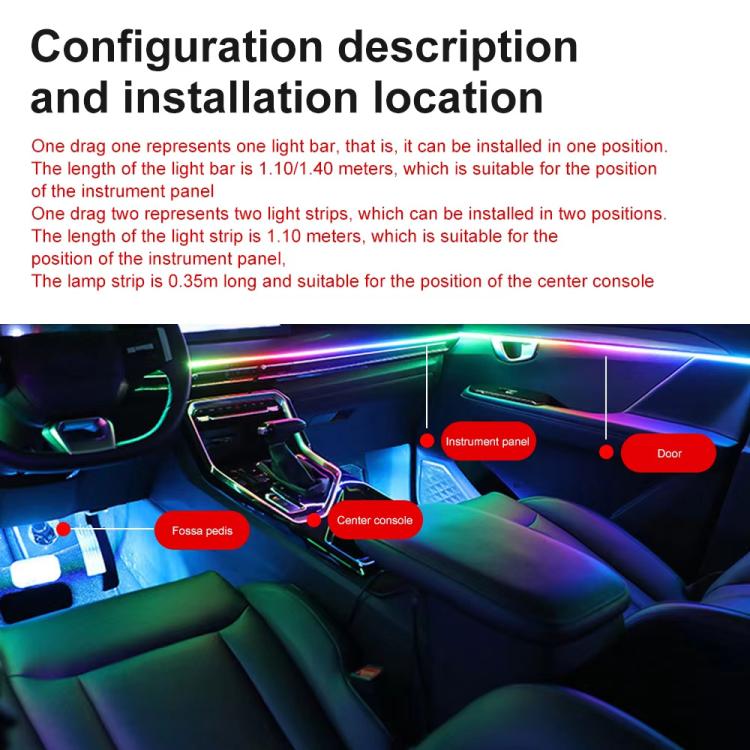 3 Control App Remote Control Colorful Car Interior Ambient Lighting Modified LED Acrylic USB Car Ambient Lighting — view 17