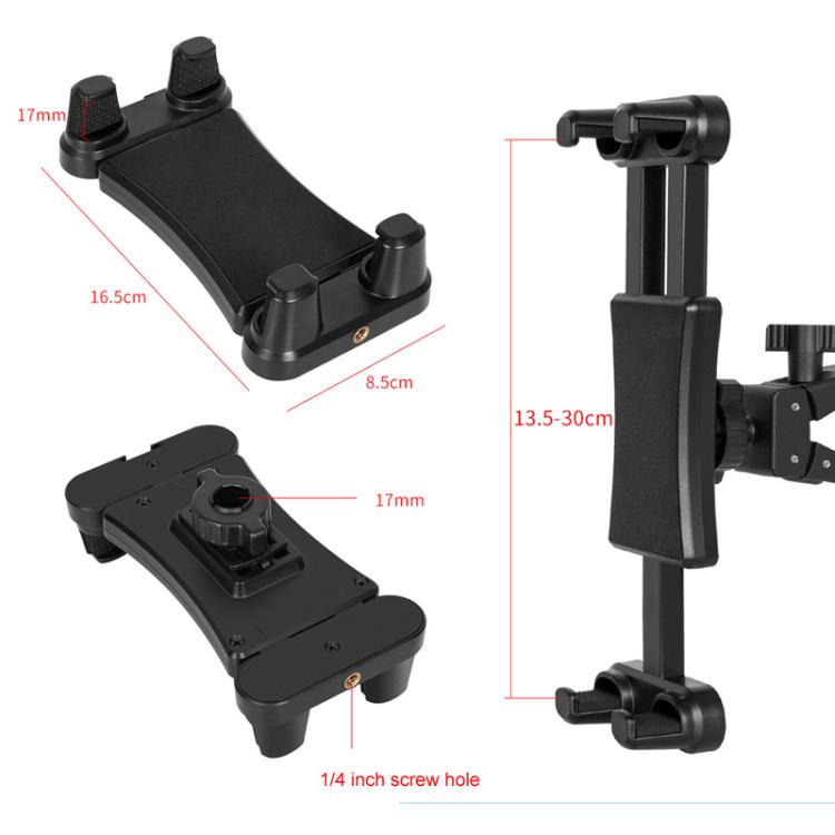 360-degree Rotation Tablet Phone Holder Adjustable Clamp Multifunctional Adapter Clip