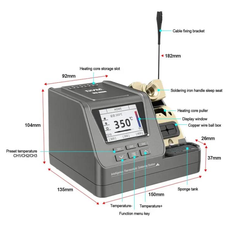 GVM H3 Smart 3 In 1 Electric Welding Station Mainboard Soldering Iron Smartphone Repair Smart Constant Temperature Soldering Iron — view 9