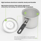 CLS 770ml Outdoor Camping Portable Single Pot Self-driving Folding Pot