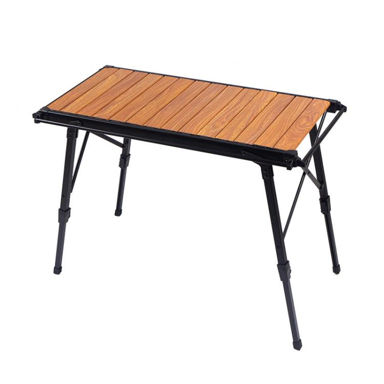 CLS Outdoor Aluminum Egg Roll Table Camping Folding Table — 8744 Wood Grain