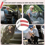 Car Handle Assist Device For Elderly People Getting Out Of A Car With Cane