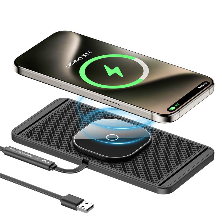Car Magnetic Avoid Camera Wireless Charging Anti-slip Pad — TYPE-C Interface 1m
