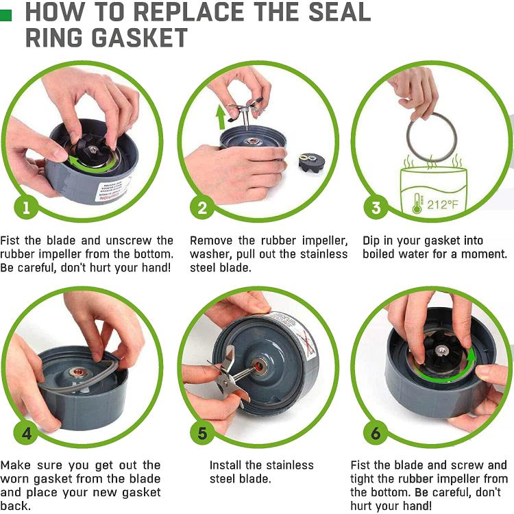 For Nutribullet 600W 900W Replacement Parts Blender Blade Base, Drive Socket, Seals — view 6