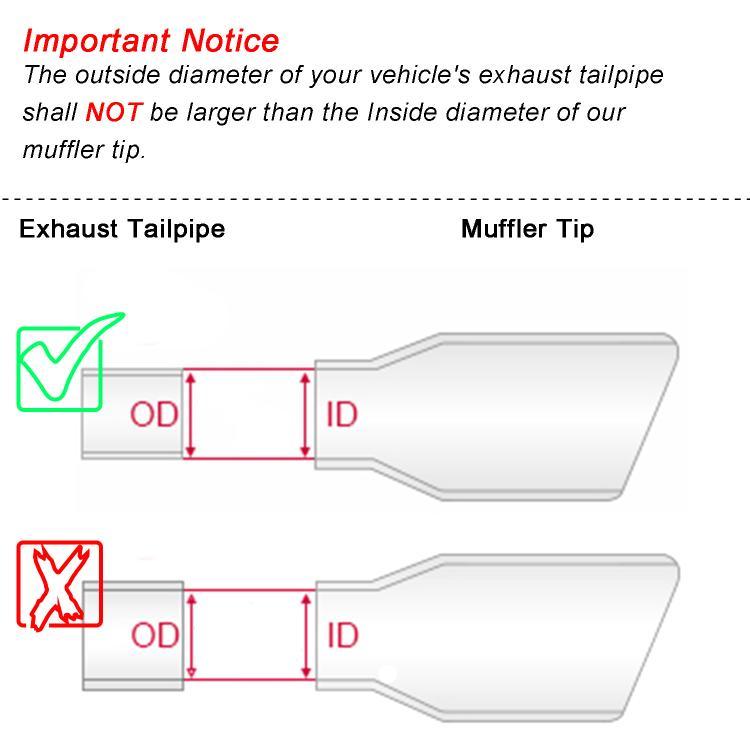 Car Inclined Stainless Steel Muffler Exhaust Pipe
