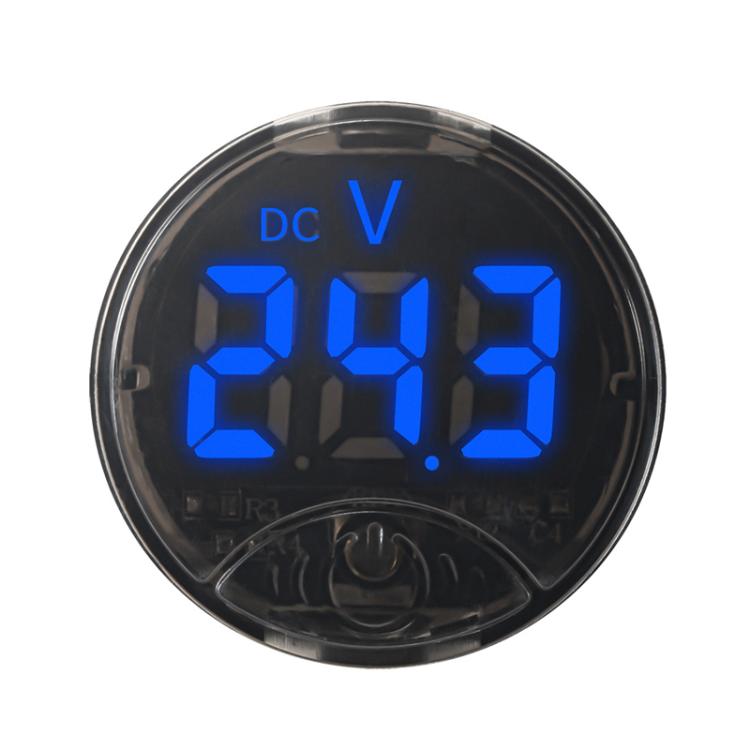 LED Digital Display Circular Voltage Meter — Green DC 7-120V
