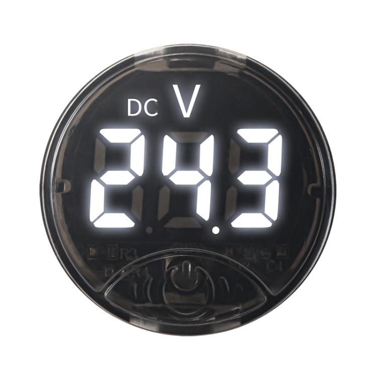 LED Digital Display Circular Voltage Meter — Blue DC 7-120V
