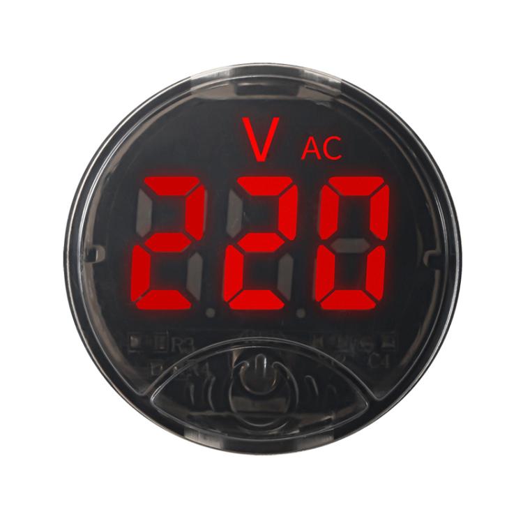 LED Digital Display Circular Voltage Meter — White DC 7-120V