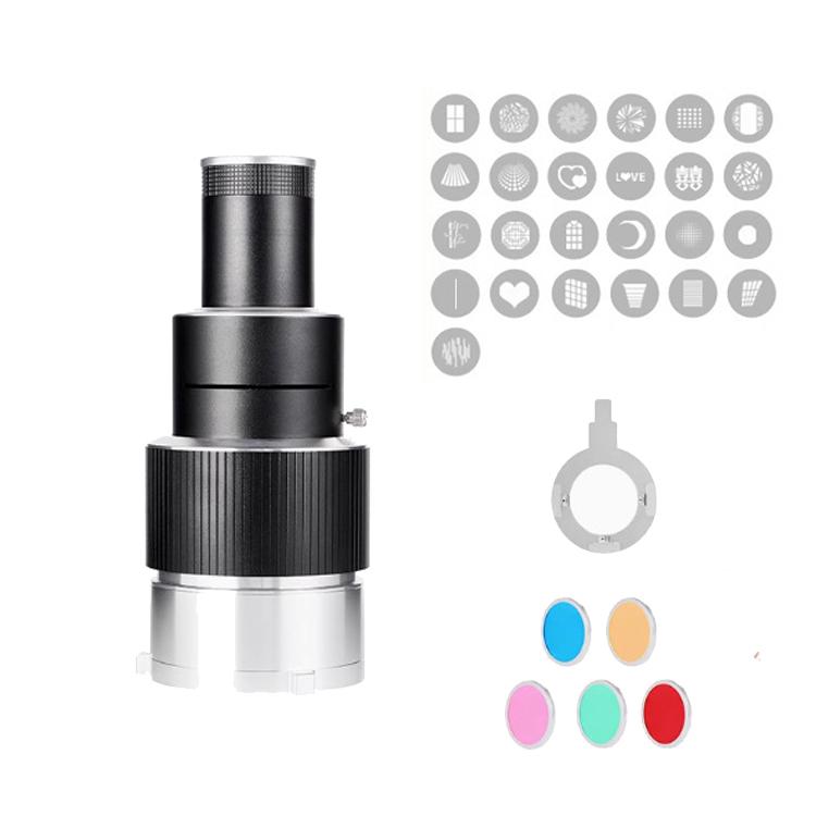 Adjustable Focus DIY Optical Snoot for Bowens Mount Flash Conical Lens Photography Light Modifier — 5 Templates Kit
