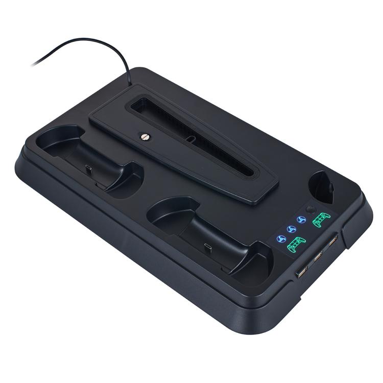 For PS5 Pro / PS5 Slim / PS5 Multifunctional Cooling Base With Dual Handle Charging Dock — view 12