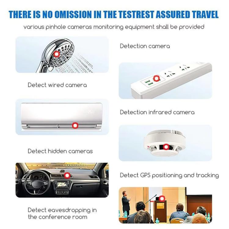 WT12 Anti-Surveillance Camera Smart LED Infrared Detector Hotel Anti-Peeping GPS Scanner
