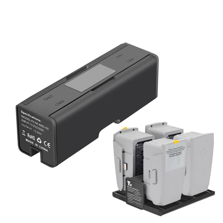 YX Battery Charger Hub With LCD Display 4-Slot Intelligent Charging Station, For DJI Mavic Air 2