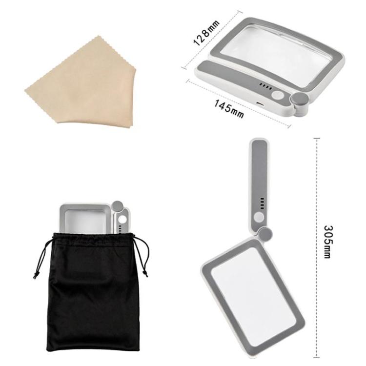 3.5X 12LED Folding Magnifying Glass Handheld Reading Glass With Charge Display — view 8