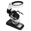 5x 10x Desktop Handheld Magnifying Glass 32 LEDs Soldering Iron Maintenance Workbench