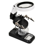 5x 10x Desktop Handheld Magnifying Glass 32 LEDs Soldering Iron Maintenance Workbench
